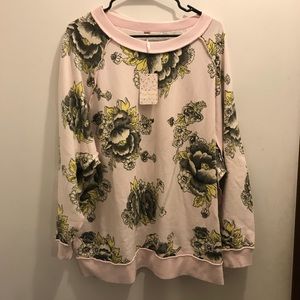 FreePeople- Go On Floral Sweatshirt NWT